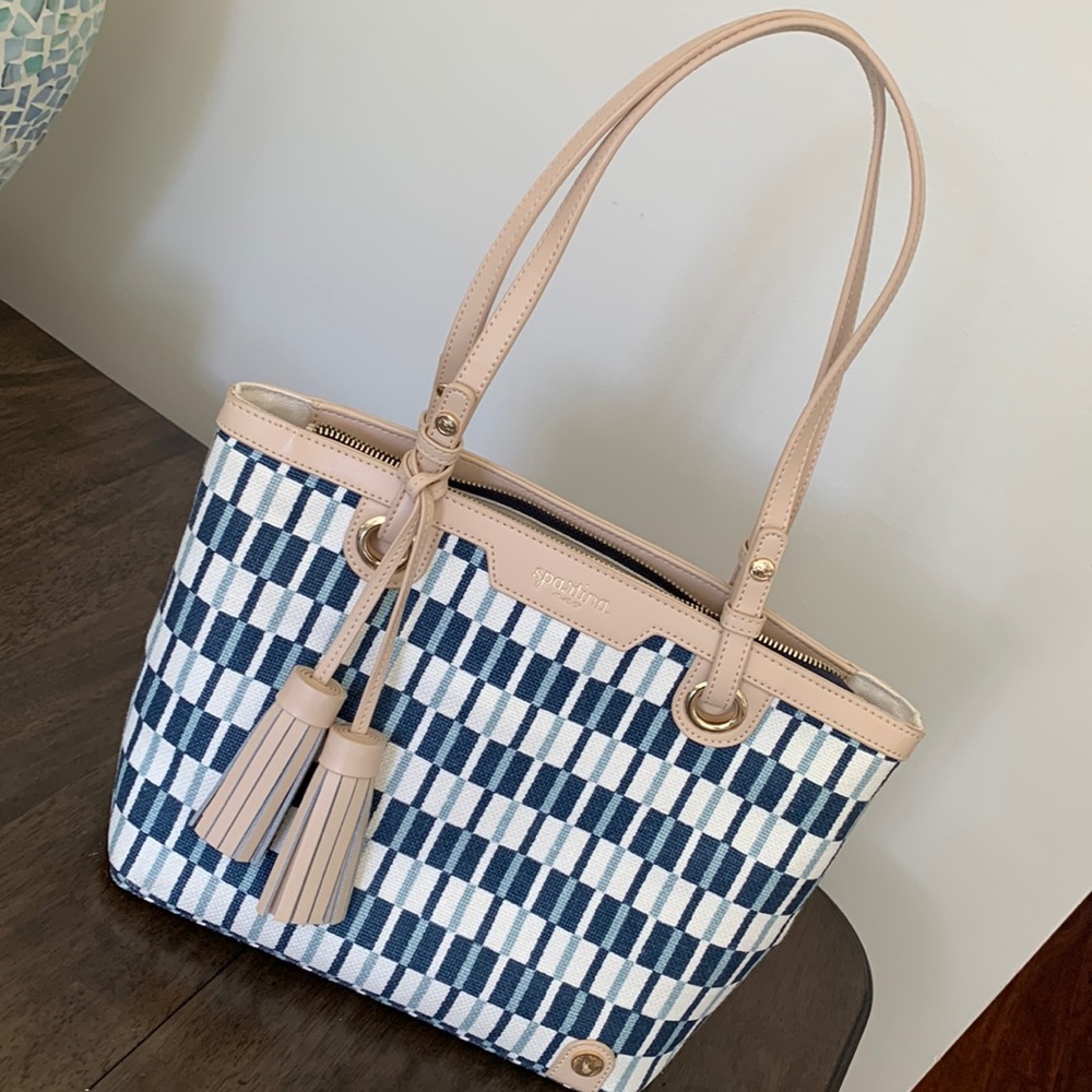 💙💙 Spartina bag with leather trim and tassel